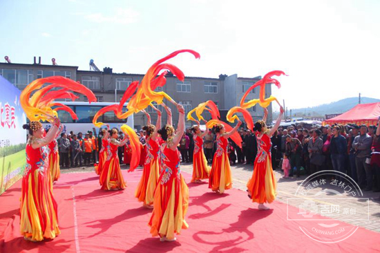 大绥河镇集市正在举行“文化下乡”送演出活动