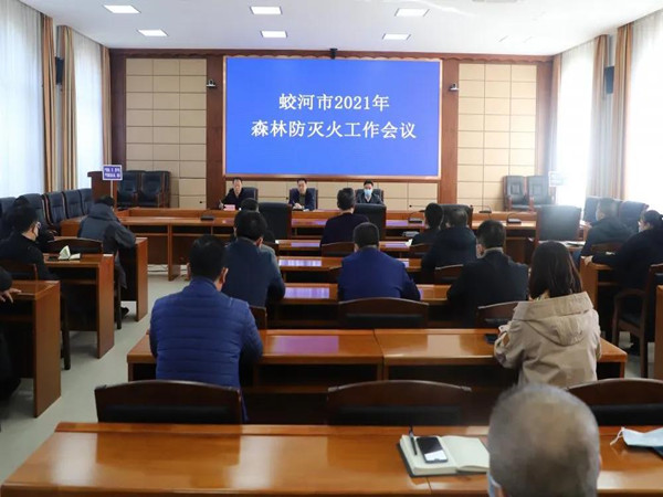 会议并讲话,蛟河市委常委,副市长,蛟河市森防指成员单位,白石山林业局
